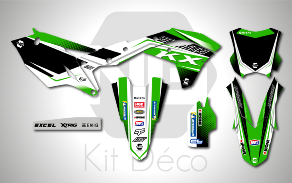kit déco 250 kxf 2017 2018 2019 2020 kawasaki ng motocross break series mx decals stickers graphics autocollant adhesifs_Plan de travail 1