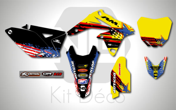 kit déco 250 rmz 2010 2011 2012 2013 2014 2015 2016 2017 2018 polisport restyle suzuki motocross ng usa series mx decals graphics autocollant adhesifs_Plan de travail 1