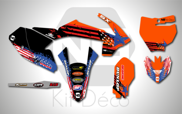 kit déco 65 sx 2016 2017 2018 2019 2020 2021 2022 2023 ktm ng usa series motocross graphics decals stickers graphics autocollant adhesifs_Plan de travail 1