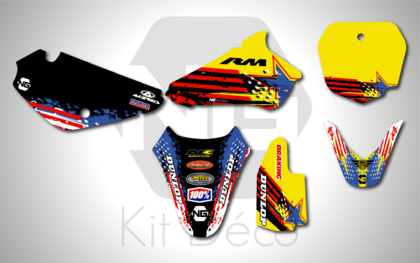 kit déco 85 rm suzuki ng usa series motocross graphics mx decals stickers autocollant adhesifs_Plan de travail 1