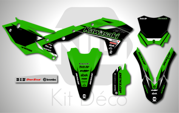 kit déco 250 kxf 2017 2018 2019 2020 kawasaki ng motocross alba series mx decals stickers graphics autocollant adhesifs_Plan de travail 1