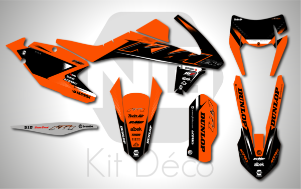 kit déco ktm 125 250 300 350 450 500 exc excf tpi xcw 2017 2018 2019 enduro ng team alba series decals stickers graphics autocollant adhesifs_Plan de travail 1