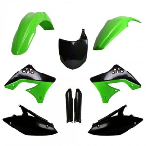 kit plastique 250 450 kxf 2009 2010 2011 2012 kawasaki complet polisport vert noir