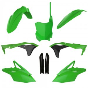 kit plastique 250 kxf 2017 2018 2019 2020 kawasaki complet polisport vert