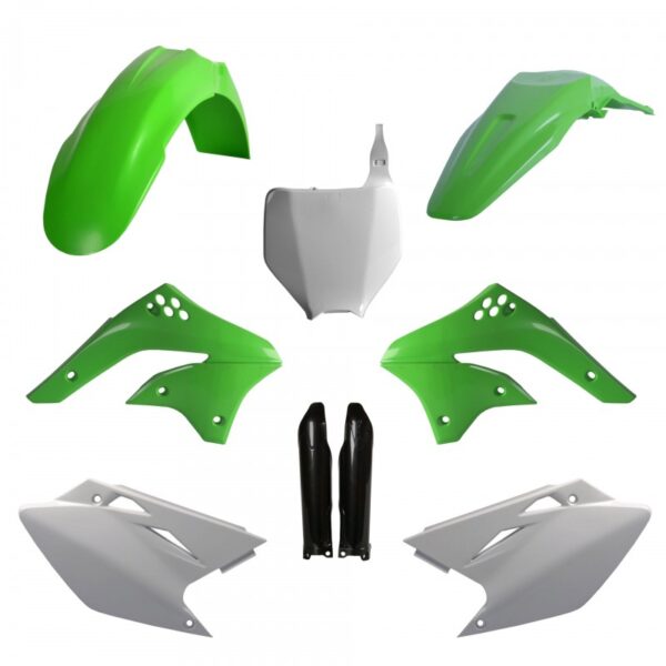 kit plastique 450 kxf 2006 2007 2008 kawasaki complet polisport vert noir