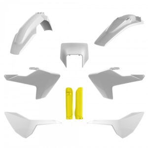 kit plastique husqvarna 125 250 300 350 450 501 te fe 2017 2018 2019 kit complet enduro polisport blanc