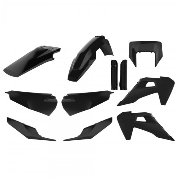 kit plastique husqvarna 125 250 300 350 450 501 te fe 2020 2021 2022 2023 kit complet enduro polisport noir