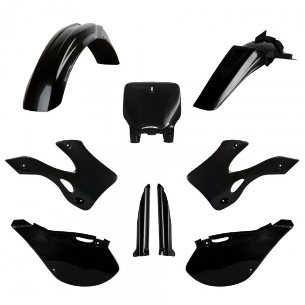 kit plastique kawasaki 125 250 kx 1999 2000 2001 2002 polisport complet noir