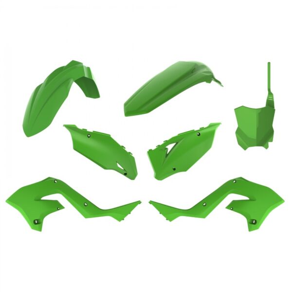 kit plastique kawasaki 125 250 kx 2003 2004 2005 2006 2007 2008 polisport restyle kit complet vert