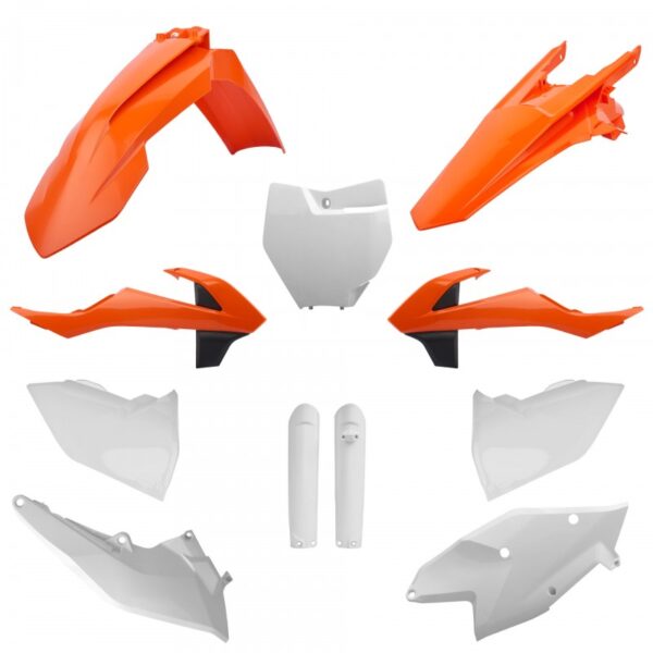 kit plastique ktm 125 250 350 450 sx sxf 2016 2017 2018 polisport complet orange blanc