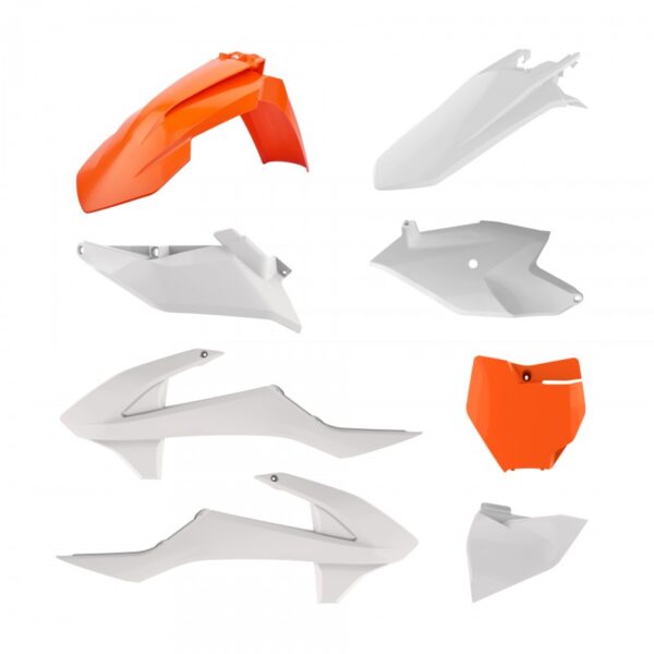 kit plastique ktm 85 sx 2018 2019 2020 2021 2022 2023 2024 polisport complet blanc orange