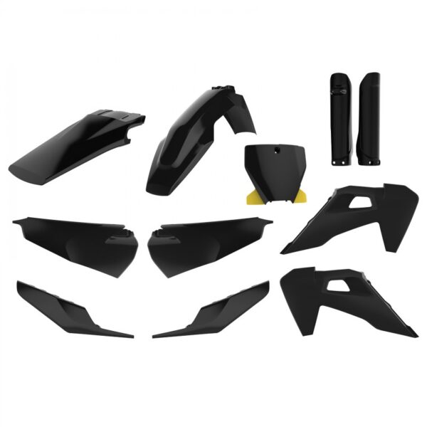 kit plastique polisport complet husqvarna 125 250 350 450 tc fc 2019 2020 2021 2022 motocross noir