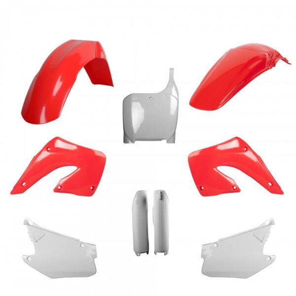kit plastique polisport honda complet 125 250 cr 2000 2001 motocross rouge blanc