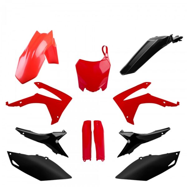 kit plastique polisport honda complet 250 450 crf 2013 2014 2015 2016 2017 motocross rouge noir