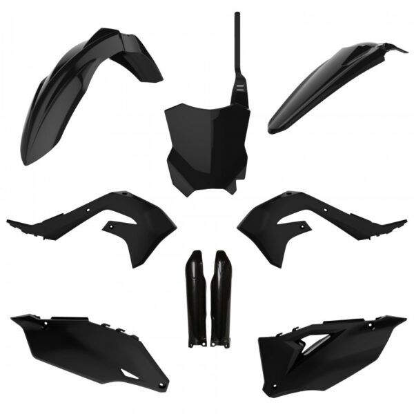 kit plastique polisport motocross kawasaki 250 450 kxf 2019 2020 2021 2022 2023 2024 noir