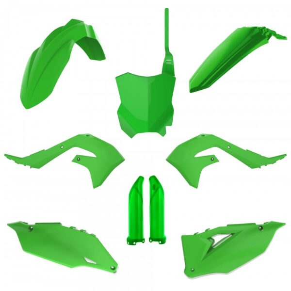 kit plastique polisport motocross kawasaki 250 450 kxf 2019 2020 2021 2022 2023 2024 vert
