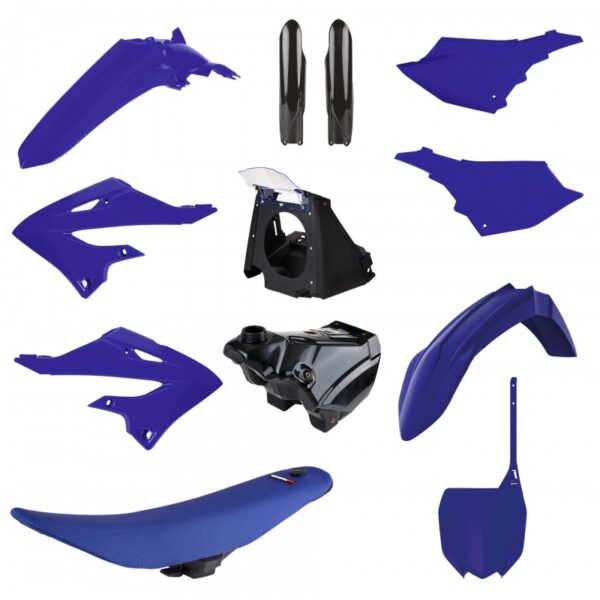 kit plastique polisport restyle 125 250 yz 2002 2021 reservoir housse de selle boîte à air bleu