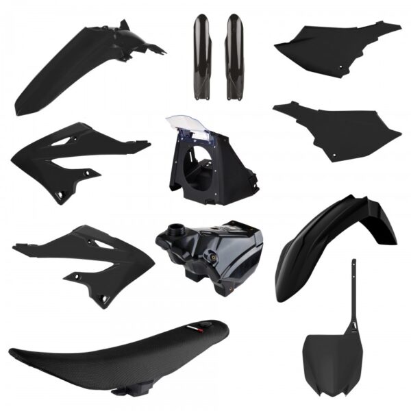 kit plastique polisport restyle 125 250 yz 2002 2021 reservoir housse de selle boîte à air noir