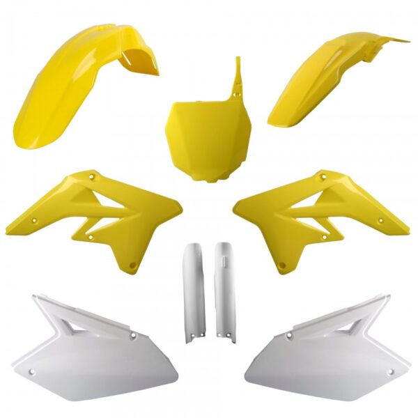 kit plastique suzuki 250 rmz 2007 2008 2009 kit complet polisport jaune blanc