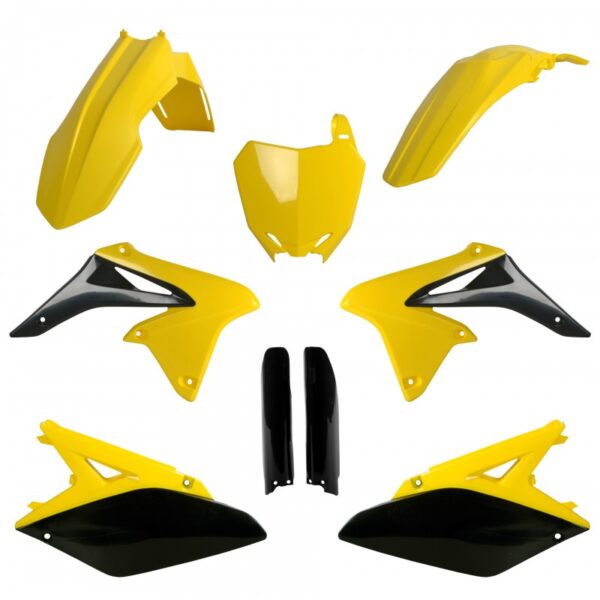 kit plastique suzuki 250 rmz 2010 2011 2012 2013 2014 2015 2016 2017 2018 kit complet polisport jaune noir