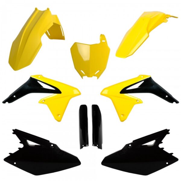 kit plastique suzuki 450 rmz 2008 2009 2010 2011 2012 2013 2014 2015 2016 2017 kit complet polisport jaune noir