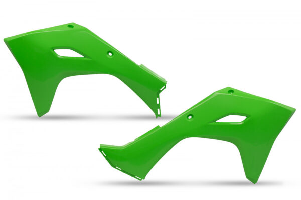 plastique ufo ouies de radiateur motocross kawasaki 250 450 kxf 2024 2025 vert