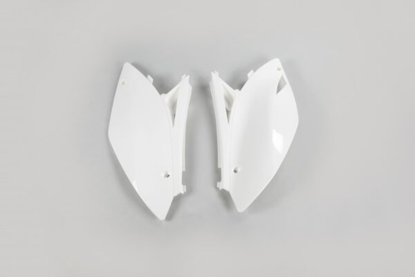 plastique ufo plaques latéraes motocross kawasaki 450 kxf 2009 2010 2011 blanc