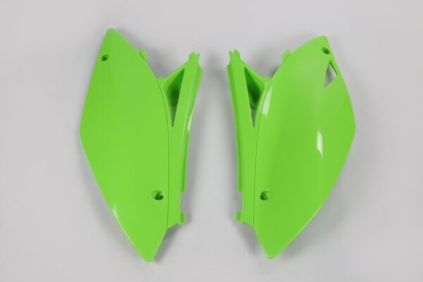 plastique ufo plaques latéraes motocross kawasaki 450 kxf 2009 2010 2011 vert