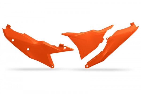 plastique ufo plaques latérale enduro ktm 125 250 300 350 450 500 exc excf 2024 2025 orange