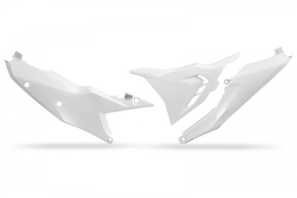 plastique ufo plaques latérale ventilé enduro ktm 125 250 300 350 450 500 exc excf 2024 2025 blanc