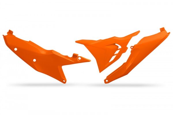 plastique ufo plaques latérale ventilé enduro ktm 125 250 300 350 450 500 exc excf 2024 2025 orange