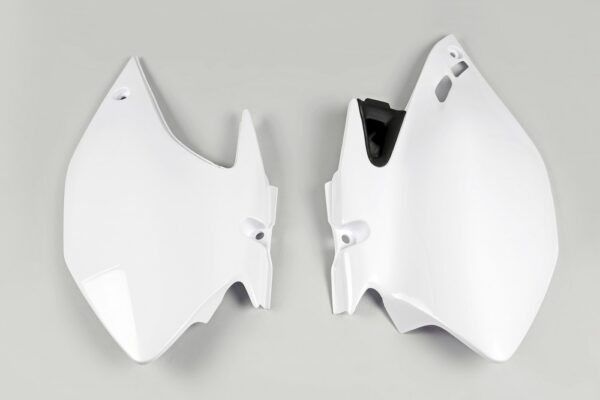 plastique ufo plaques latérales enduro yamaha 250 450 wrf 2007 2008 2009 2010 2011 2012 2013 blanc