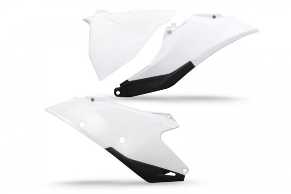 plastique ufo plaques latérales motocross gasgas 125 250 350 450 mc mcf 2021 2022 2023 blanc