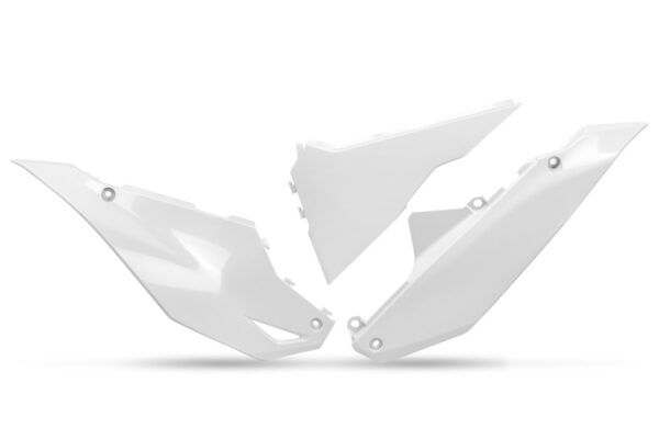 plastique ufo plaques latérales motocross kawasaki 250 450 kxf 2024 2025 blanc