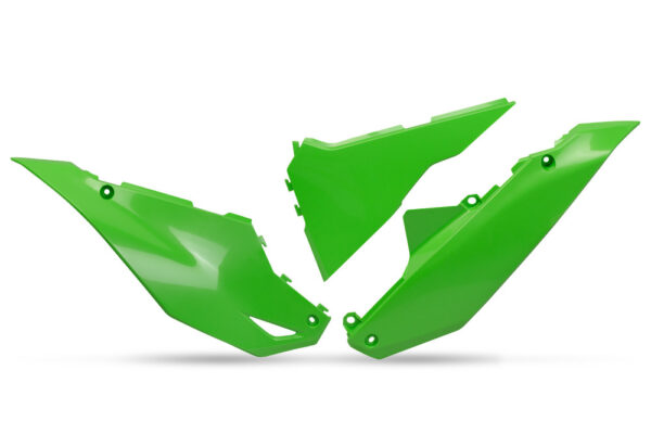 plastique ufo plaques latérales motocross kawasaki 250 450 kxf 2024 2025 vert