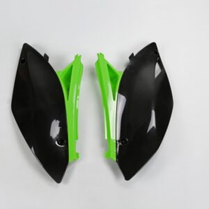 plastique ufo plaques latérales motocross kawasaki 250 kxf 2009 2010 2011 2012 noir