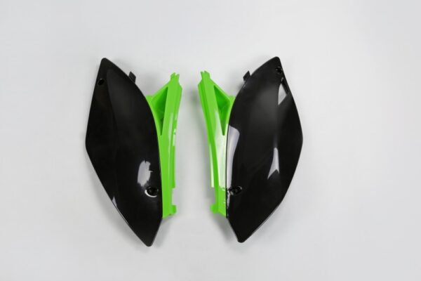 plastique ufo plaques latérales motocross kawasaki 250 kxf 2009 2010 2011 2012 noir
