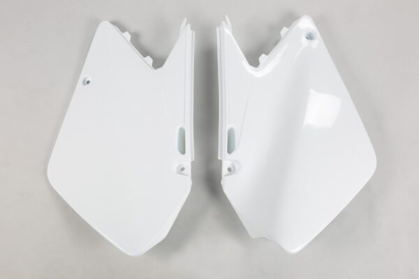 plastique ufo plaques latérales motocross suzuki 125 250 rm 2001 2002 2003 2004 2005 2006 2007 2008 2009 2010 2011 2012 blanc