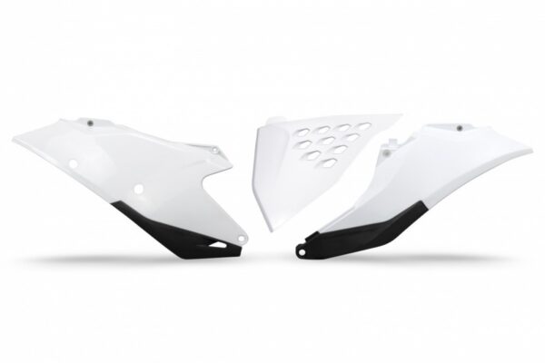 plastique ufo plaques latérales ventilé motocross gasgas 125 250 350 450 mc mcf 2021 2022 2023 blanc