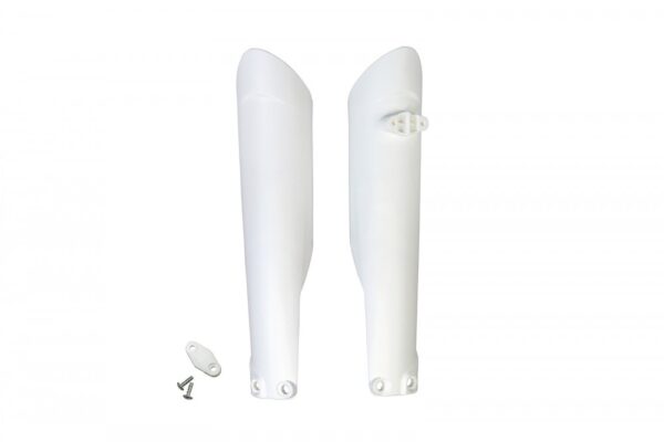 plastique ufo protections tube de fourche enduro ktm 125 250 300 350 450 500 exc excf 2020 2021 2022 2023 blanc