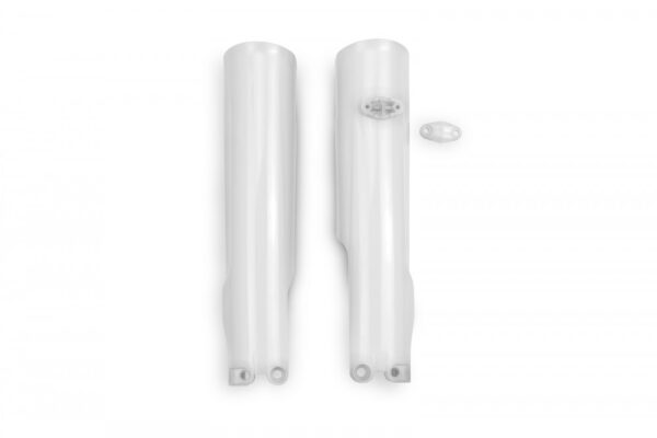 plastique ufo protections tube de fourche enduro ktm 125 250 300 350 450 500 exc excf 2024 2025 blanc