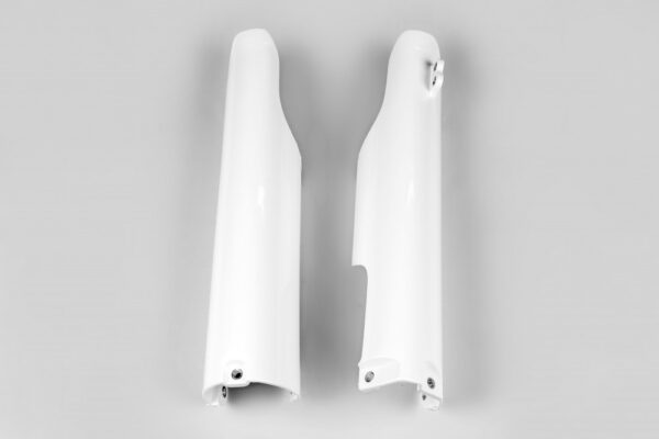 plastique ufo protections tube de fourche enduro yamaha 250 450 wrf 2014 2015 2016 2017 2018 2019 blanc