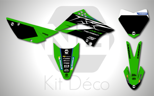 kit déco 110 klx 2010 2025 kawasaki ng fast series motocross decals stickers graphics autocollant adhésifs_Plan de travail 1