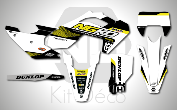 kit déco 125 250 300 350 450 501 te fe husqvarna 2024 2025 enduro ng ano series decals stickers graphics autocollant adhesifs_Plan de travail 1