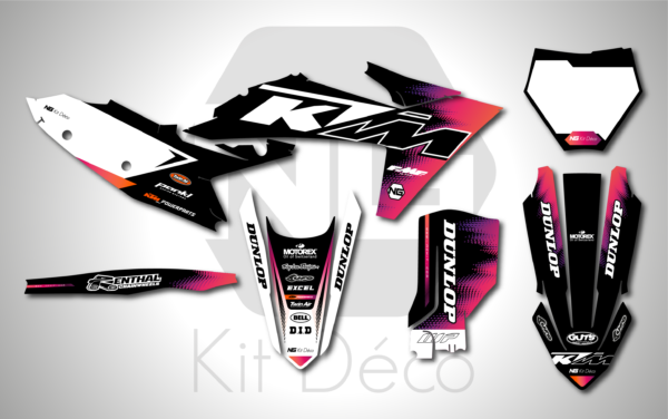 kit déco 125 250 350 450 sx sxf 2023 2024 2025 ktm motocross ng decals flash series mx stickers graphics autocollant adhesifs_Plan de travail 1