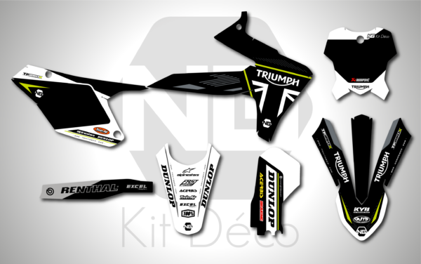 kit déco triumph tf 450 250 x 2024 2025 motocross ng mx south séries decals graphics stickers autocollant adhesifs_Plan de travail 1