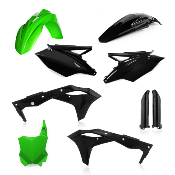 kit plastique 250 kxf 2017 2018 2019 2020 kawasaki complet acerbis noir vert