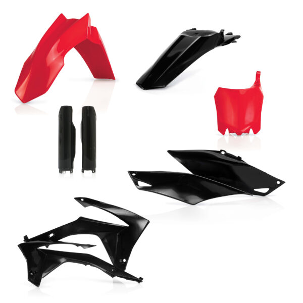 kit plastique acerbis honda complet 250 450 crf 2013 2014 2015 2016 2017 motocross noir rouge
