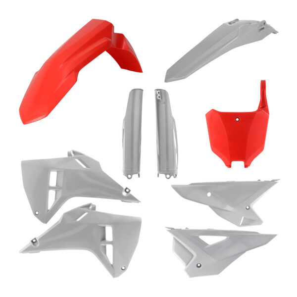 kit plastique acerbis honda complet 250 450 crf 2025 motocross gris rouge