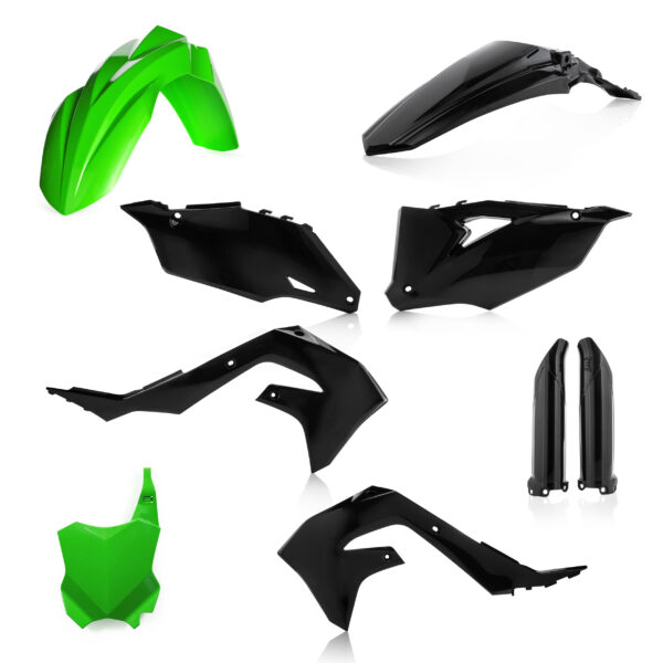 kit plastique acerbis motocross kawasaki 250 450 kxf 2019 2020 2021 2022 2023 2024 noir vert